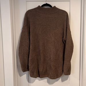 Fuzzy Brown Mock Neck Sweater - Size large